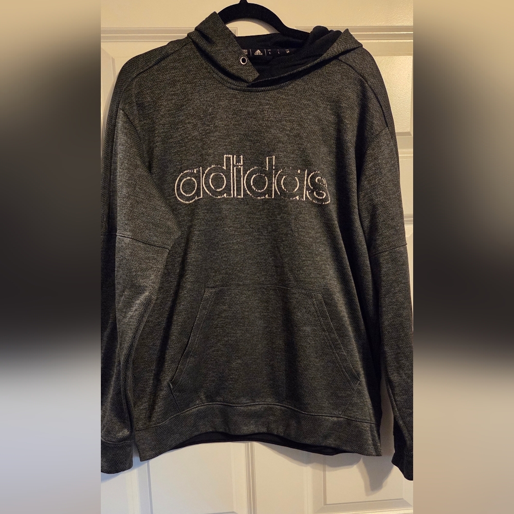 Adidas Gray Hoodie Mens LARGE